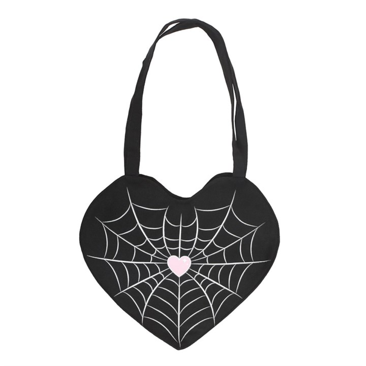 Spiderweb Heart Satin Tote Bag