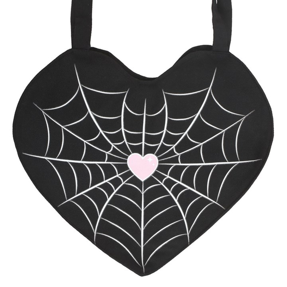 Spiderweb Heart Satin Tote Bag
