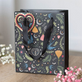 23cm Medium Black Midnight Bloom Print Giftbag